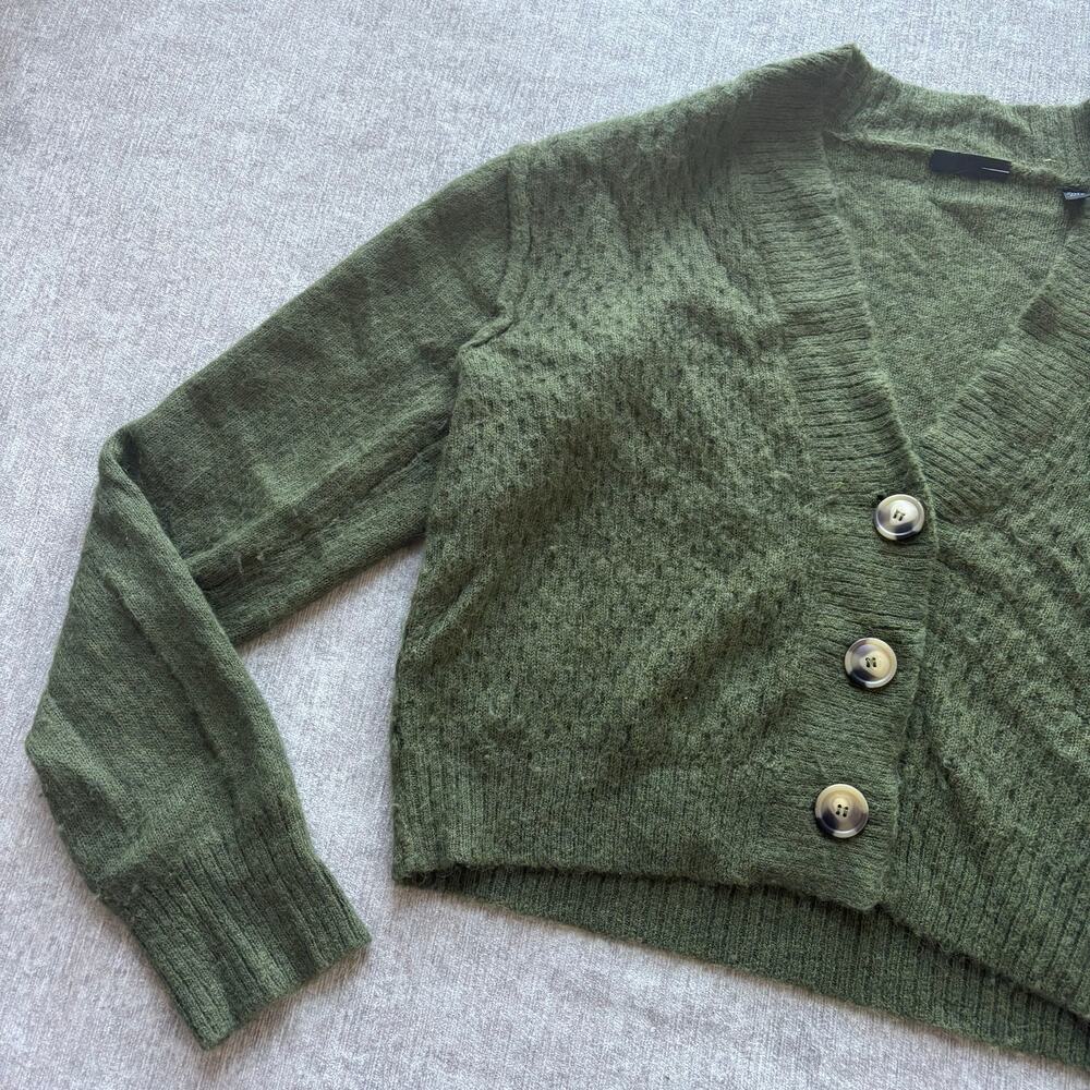 ATM ANTHONY THOMAS MELILLO Cropped Green Knit Cardigan - Picture 5 of 9